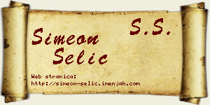 Simeon Selić vizit kartica